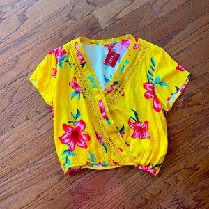 Yellow floral Top -Guess